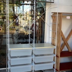 無印良品  MUJI  無印　ハンガー付き　ユニットシェルフ　美品　シンプル　Muji  muji   ハンガーラック　ラック　シェルフの画像