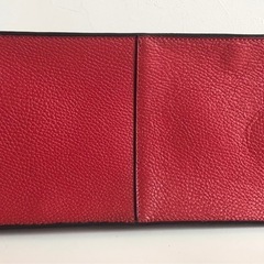 M【中古品】カットワーク 肩掛けバッグ トートバッグ キャンパスバッグ レッド レザー調 レディースの画像