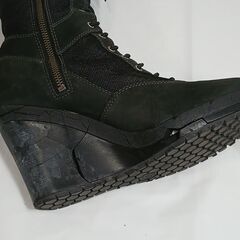【中古品・傷や汚れあり】Timberland編み上げロングブーツ／A0045Mの画像