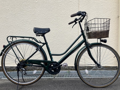 自転車　おしゃれなグリーン色　26インチ