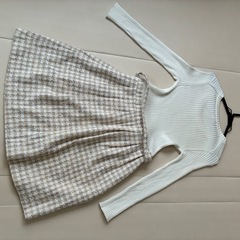 【美品】BLUE LABEL CRESTBRIDGE ニット×ツイードワンピースの画像