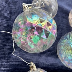 クリスマス　飾り　デコレーション クリア　ボール　オーナメント ホワイト インテリアX’Masの画像