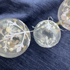 クリスマス　飾り　デコレーション クリア　ボール　オーナメント ホワイト インテリアX’Masの画像