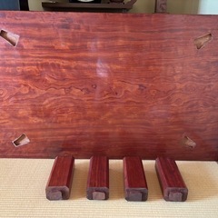 【高級家具】かりん　座卓テーブルの画像