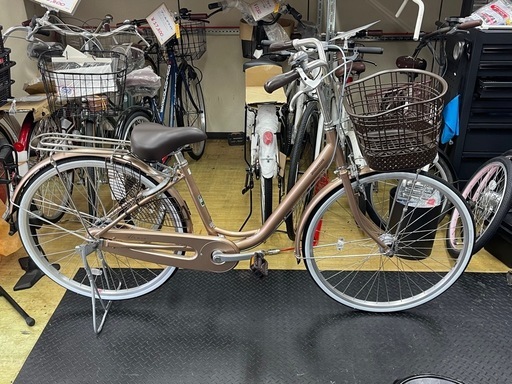 リユース品　美品！BRIDGESTONE アルミーユ　26インチ　チェーンタイプ点灯虫　プレシャスベージュ