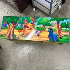 O 2510-666 くまのプーさん　キャスター付き木製棚　キズ汚れ有りの画像