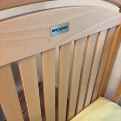 ミキハウス 木製ベビーベッド 収納付き 高さ調整可 美品 大田区上池台 受け渡し限定の画像