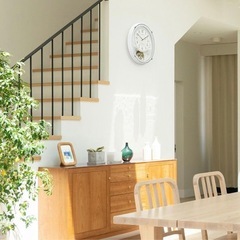 セイコークロック(Seiko Clock) 掛け時計 メロディ時計 電波 アナログ トリプルセレクション メロディ 飾り振り子 白 パール AM258W　の画像