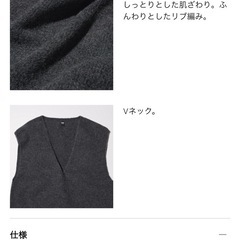 3DスフレヤーンVネックベスト/ユニクロの画像