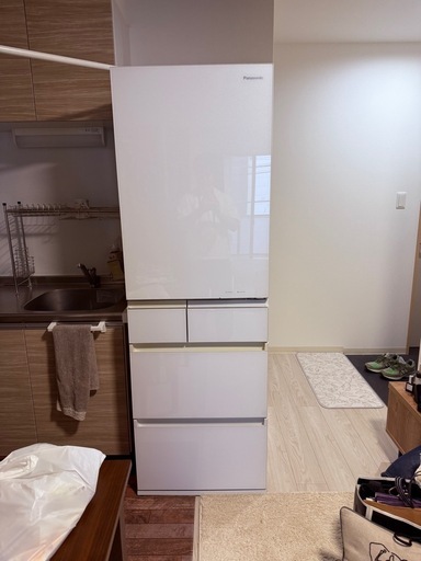 【美品】Panasonic 冷蔵庫 NR-E455PX-W（スノーホワイト）450L・右開き