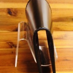 札入れ 最高級コードバン ブラック 手縫い 二つ折り 札バサミ マネークリップ 薄財布の画像