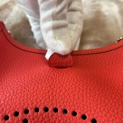 エルメスHERMESショルダーバッグエブリンシルバー金具レザートリヨンクレマンスレディース婦人鞄エブリンミニミニエブミニエブリン赤色系の画像