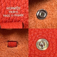 エルメスHERMESショルダーバッグエブリンシルバー金具レザートリヨンクレマンスレディース婦人鞄エブリンミニミニエブミニエブリン赤色系の画像