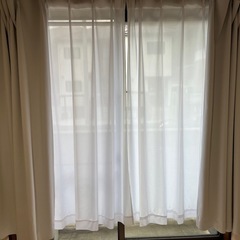 【10/30まで】178cmカーテン&ミラーレスカーテン  2枚組 の画像