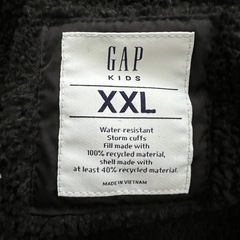 GAP キッズ　ヘビーウェイト パファージャケット 黒　XXL 160
の画像