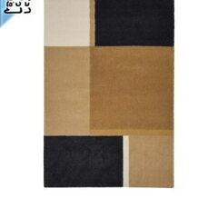 【 IKEA - イケア -】SKRIFTSPRAK -スクリフトスプローク- ラグ パイル短 イエローブラウン/ダークブルー 170x240 cmの画像