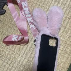 iPhone13対応 うさぎ耳スマホケース ピンク🐰✨ ストラップ付き／とってもかわいい💖の画像