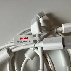 【２本】Pixio DP1.2 ケーブル 1.5m ホワイトの画像