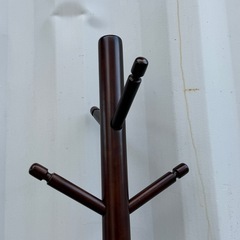 A633◇ポールハンガー◇帽子掛け◇回転式◇木製◇三分割◇ダークブラウン◇の画像