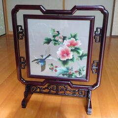 置物 刺繍(花と鳥)の画像