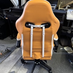 ゲーミングチェア 女性 オットマン付き フラワー式デザイン 花の言葉 多機能 連動ひじ掛け ゲーム用 デスクチェア レディース PUレザー SW08 (オレンジ)の画像