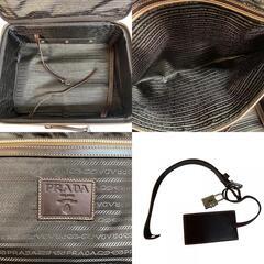 プラダ PRADA キャリーバッグ ロゴジャガード スーツケース カーキの画像