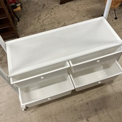 W2510-671 ハンガーラック　収納ボックス付き　キズ汚れ有り
の画像