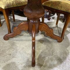 象嵌細工｜円卓ダイニング5点セットの画像