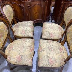 象嵌細工｜円卓ダイニング5点セットの画像