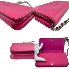 バレンシアガ BALENCIAGA 長財布 キャッシュコンチネンタルオンチェーン チェーンウォレット 593784 ピンクの画像