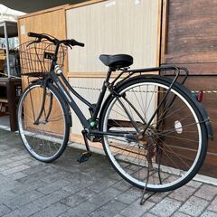 リサイクルショップどりーむ荒田店　No556 自転車　シティサイクル　27inch ギア切り替えOK　ライトなし　チェーン伸びあり　カリカリ音の画像