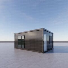 仮設住宅・プレハブ住宅・店舗・仮設ハウス・プレハブハウス・現場事務所・簡易ハウス・受付室カスタマイズ対応可能15畳24㎡ガラスドア仕様の画像