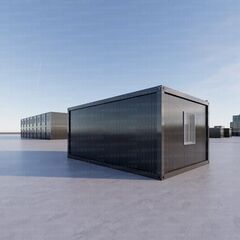 仮設住宅・プレハブ住宅・店舗・仮設ハウス・プレハブハウス・現場事務所・簡易ハウス・受付室カスタマイズ対応可能15畳24㎡ガラスドア仕様の画像