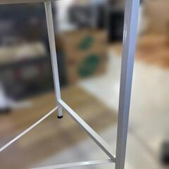 💻 木目調 × ホワイトスチール デスク／作業台テーブルの画像