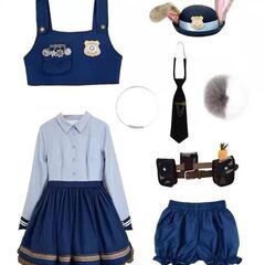 【Zootopia ジュディ・ホップス コスプレ衣装】帽子・スカート・タイ・ウサ耳付き🐰✨の画像