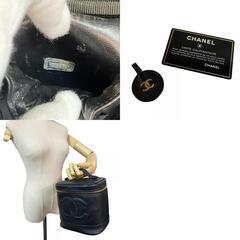 シャネル CHANEL ハンドバッグ ココマーク バニティバッグ 縦型 化粧ポーチ ブラックの画像