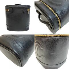 シャネル CHANEL ハンドバッグ ココマーク バニティバッグ 縦型 化粧ポーチ ブラックの画像