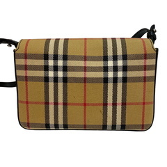 バーバリー BURBERRY ショルダーバッグ ノバチェック ポシェット フラップ ベージュの画像
