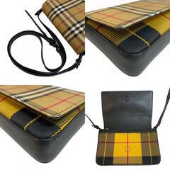 バーバリー BURBERRY ショルダーバッグ ノバチェック ポシェット フラップ ベージュの画像
