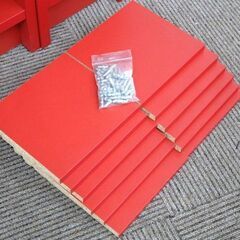 新札幌 / IKEA イケア BENNO ベンノー 本棚 CD収納ラック スリムラック 隙間収納 赤 / No.3667の画像