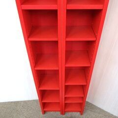 新札幌 / IKEA イケア BENNO ベンノー 本棚 CD収納ラック スリムラック 隙間収納 赤 / No.3667の画像