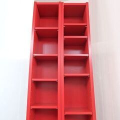 新札幌 / IKEA イケア BENNO ベンノー 本棚 CD収納ラック スリムラック 隙間収納 赤 / No.3667の画像