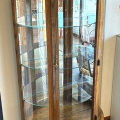 ★ヴィンテージ家具★キュリオケース 飾り棚 ガラス棚 コンパクト...