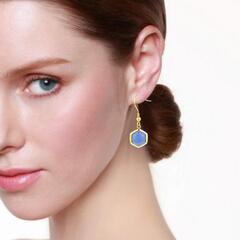 ピアス レディース アクセサリー　サファイア 18K金メッキ　ギフトBOX付きの画像