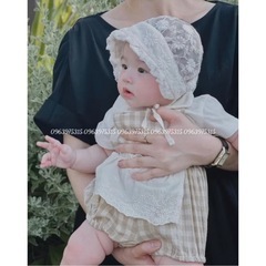 頭囲38〜44cmのベビー用レース帽子の画像