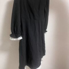 【美品】黒レースワンピース🎀レトロ可愛いリボン編み上げデザイン✨の画像