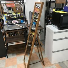 【ジャングルジャングル石川金沢店】  全身鏡 木製フレーム W40×D34×H147 クリーニング済み												の画像