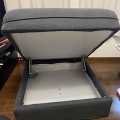 IKEA VALLENTUNA ダークグレー 1人掛けソファ オットマンの画像