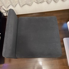 IKEA VALLENTUNA ダークグレー 1人掛けソファ オットマンの画像