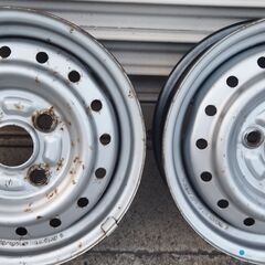 12インチ 12×3.50B 鉄チン4本セット 145R12 6PRなどに スタッドレスタイヤ用にどうぞ※引き取り又は待ち合わせ ※着払いも可の画像